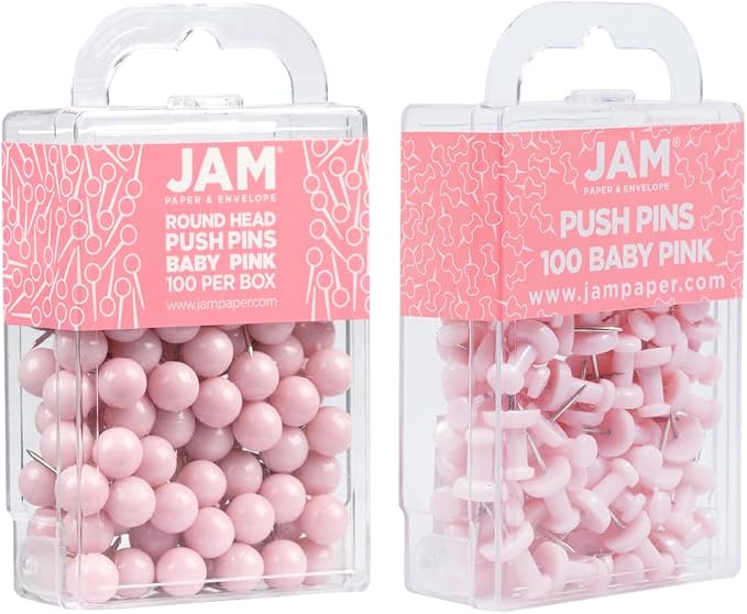 JAM PAPER Colorful Push Pins