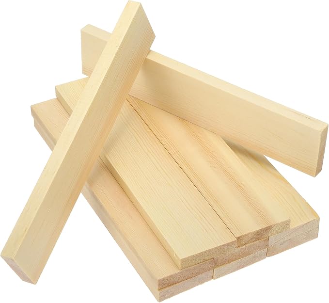 MECCANIXITY 10Pcs Wood Strips Slats, 3/8" x 1‑5/8" x 8" Thin Wood Sticks Flat
