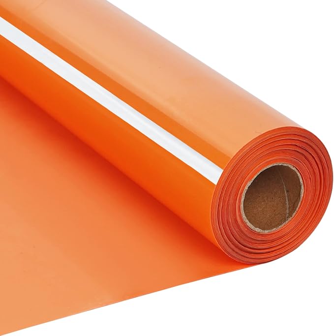 RENLITONG Orange Iron on Vinyl 12Inch by 20ft Roll Heat Transfer Vinyl