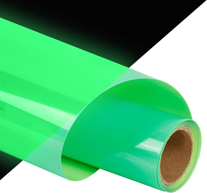 guangyintong Glow in The Dark Heat Transfer Vinyl HTV Rolls, PU Elastic HTV