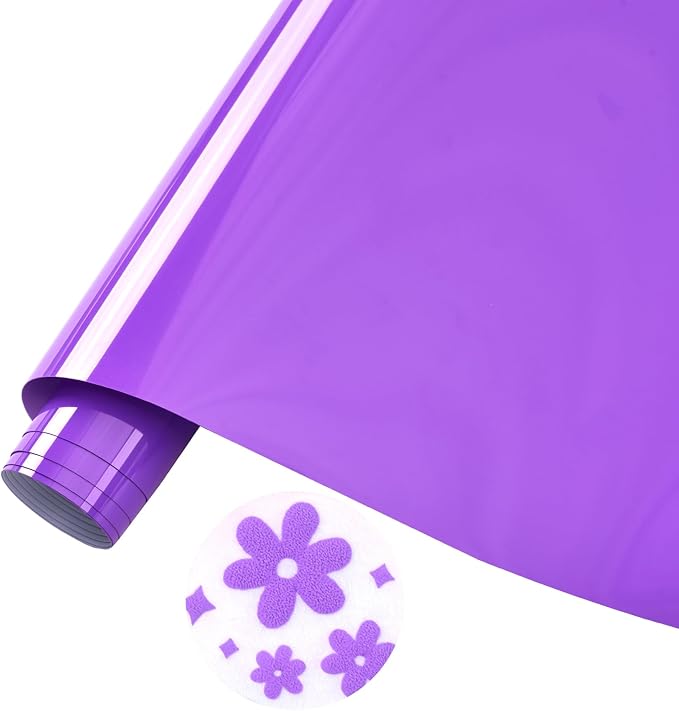 Tintnut Deep Lavender Neon Puff HTV Vinyl Roll, easy cut & weed, stretch