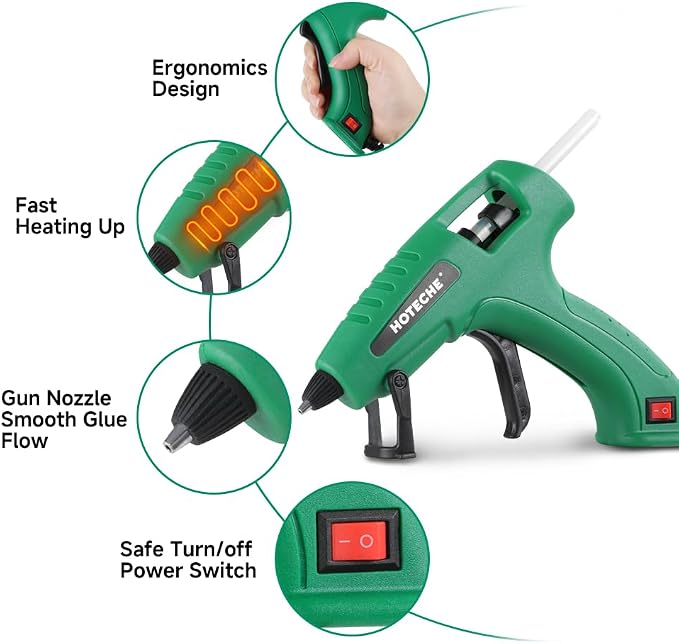 Hoteche 20W Hot Glue Gun Fast Preheating Glue Gun
