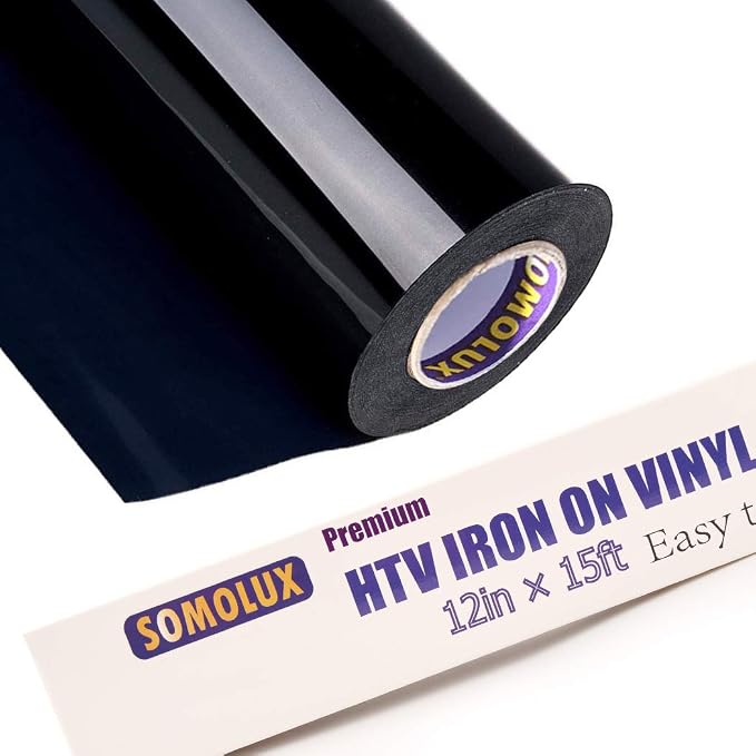 SOMOLUX HTV Matte Black Iron on Vinyl Compatible
