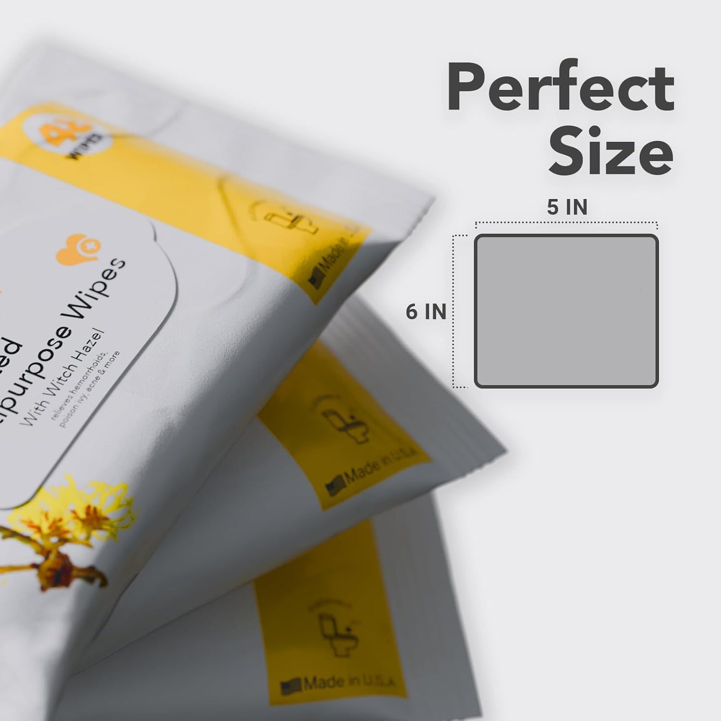 BIOPURE Witch Hazel Wipes - 144 Medicated Wipes with Aloe Vera, Soothing & Refreshing, Biodegradable & Fragrance Free, Perfect for Face, Intimate Area & Travel