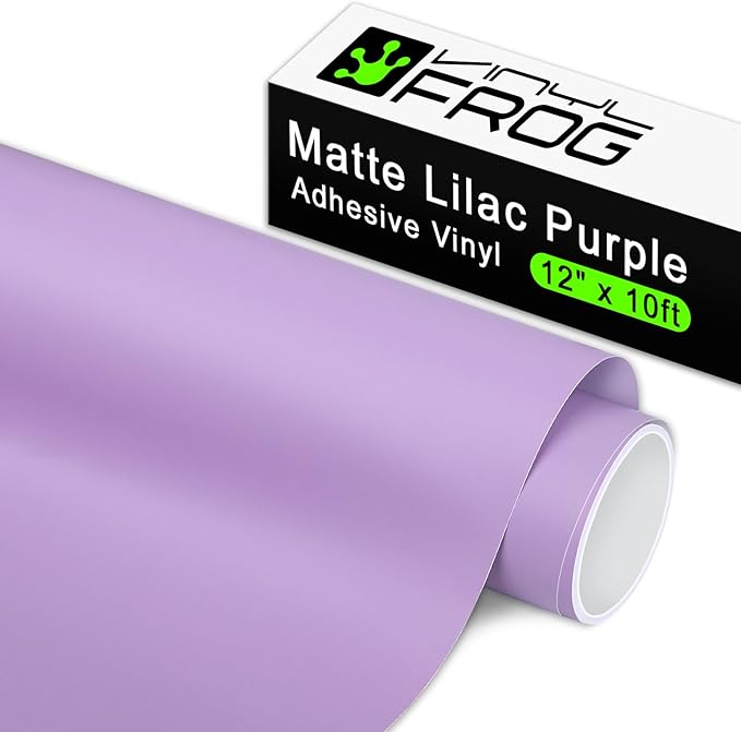 VINYL FROG Matte Lilac Purple Permanent Vinyl Roll 12" x10ft 001 Vinyl | Purple