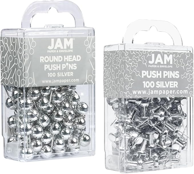 JAM PAPER Colorful Push Pins