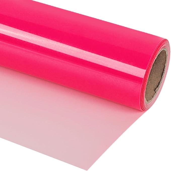 guangyintong Fluorescent Heat Transfer Vinyl Neon Pink HTV Rolls, HTV Vinyl