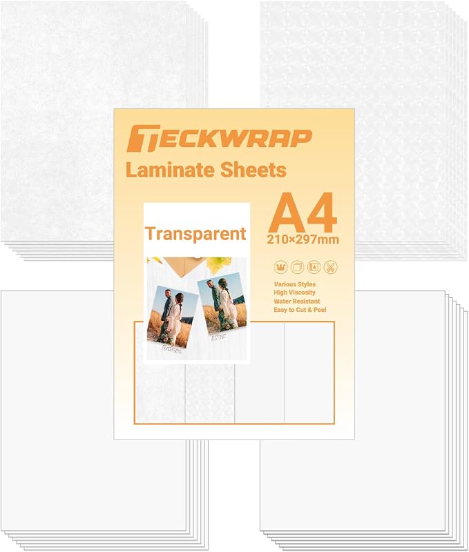 TECKWRAP Laminating Sheets Clear Vinyl Laminate Sheets Sticker Paper