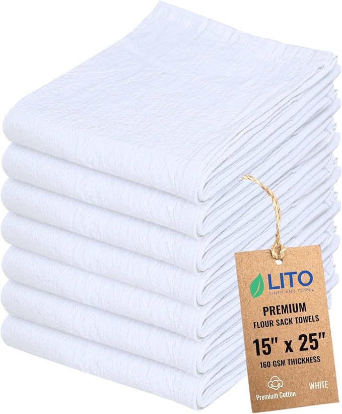 Flour Sack Towels | Tea Towel for Crafts| Kitchen Dish Cotton Blank Towel for