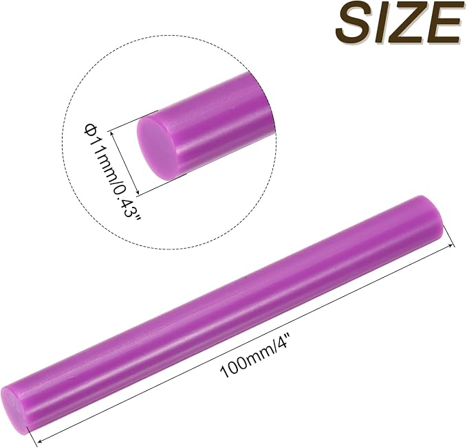 uxcell Mini Hot Glue Sticks for Glue Gun 11mm x 100mm Purple 12pcs