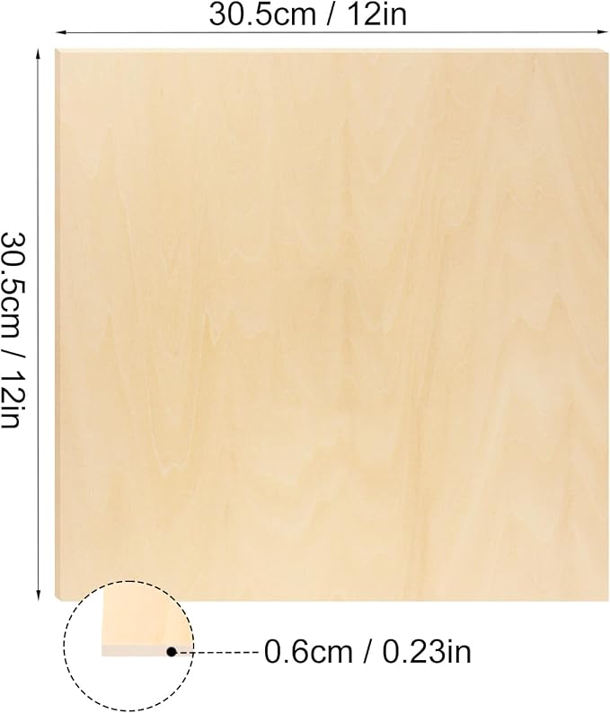 18 PCS 12 Inch Square Basswood Board, Thickness 1/4 Inch, Basswood Sheets