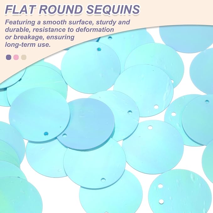 MECCANIXITY 700 Pcs Flat Round Sequins 15mm/0.6 Inch Loose Paillettes Craft