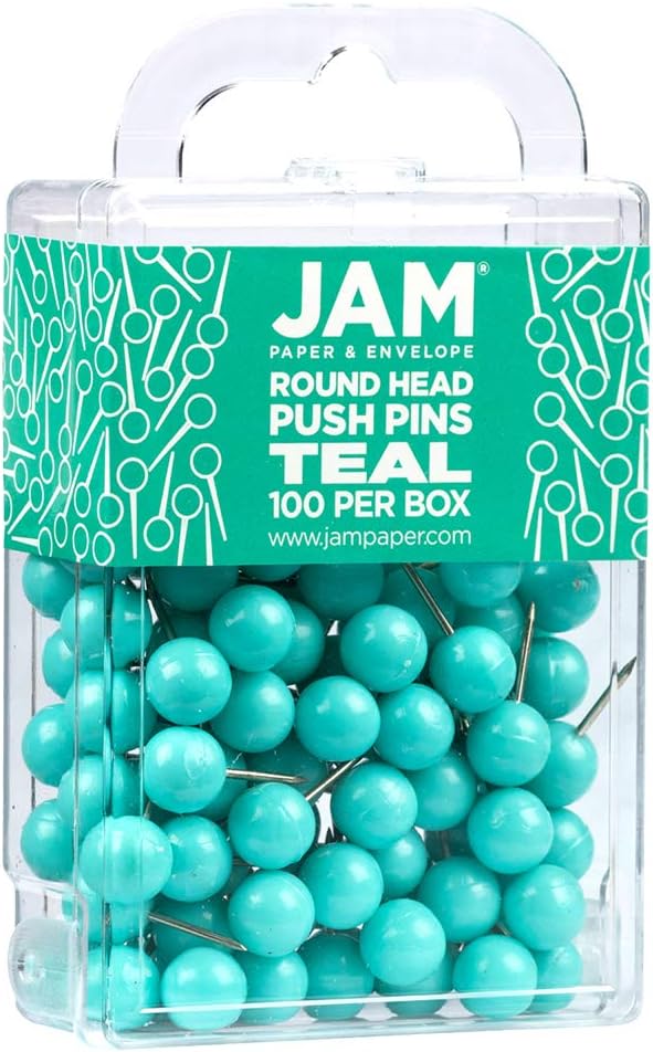 JAM PAPER Colorful Push Pins
