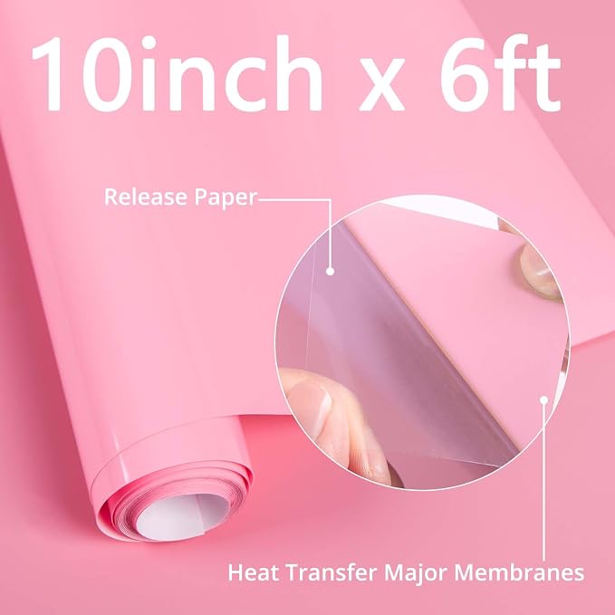 HTVRONT Puff Vinyl Heat Transfer, Light Pink, Iron on Vinyl