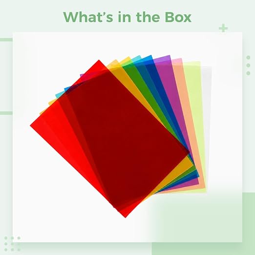 9 Pcs A2 Plastic Sheets, Transparent PVC Assorted Colors, 16.5 x 23.4 in
