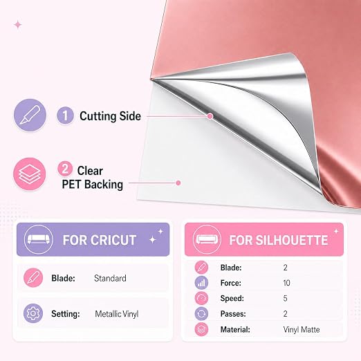 11 Sheets 12"x10" Multicolored Chrome Mirror Permanent Vinyl