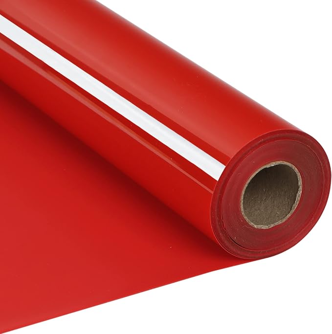 RENLITONG Red Iron on Vinyl 12Inch by 20ft Roll Heat Transfer Vinyl