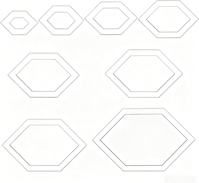 BENECREAT 16 Pcs Honeycomb Quilting Template, Acrylic Quilting Templates Rulers