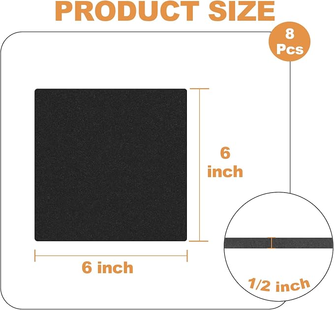 Storystore 8 Pcs 1/2" Thick Foam Padding Sheets