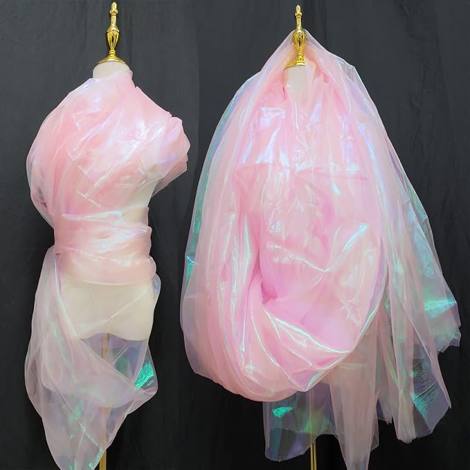 Light Pink Iridescent Organza Fabric