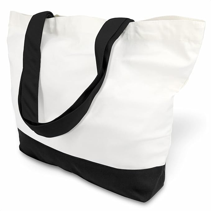 TOPDesign 3-Pack Super Strong Large 12oz Cotton Canvas Tote Bags, Reusable