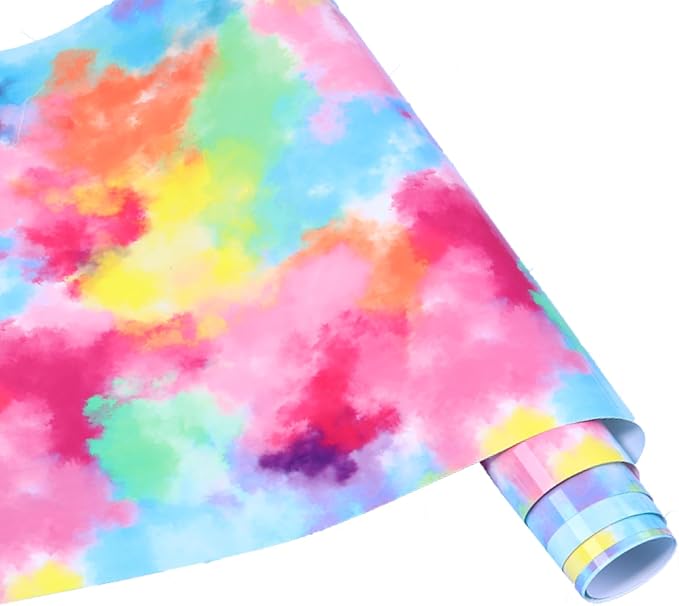 HTVSTD Red Tie Dye HTV Heat Transfer Vinyl 12×8ft Iron on Vinyl | Vivid Color