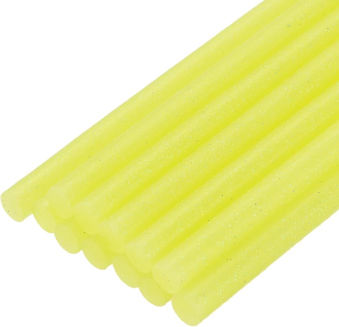 uxcell Mini Hot Glue Sticks for Glue Gun 11mm x 100mm Glitter Yellow 12pcs