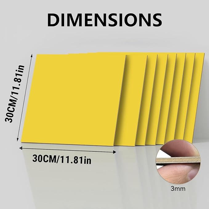 8 Pack Pre-Painted Colored Plywood Sheets, DIY Crafts, Models Making