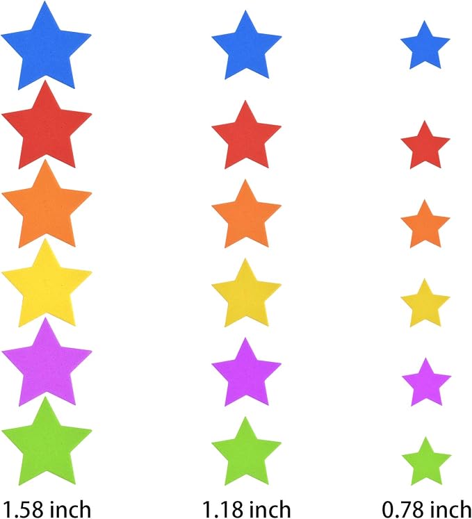 Coopay Star Foam Stickers Self-Adhesive Star Stickers Assorted Colors