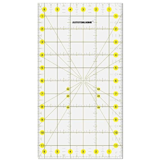 Acrylic Quilting Ruler 6.5" x 12" Fabric Cutting Ruler