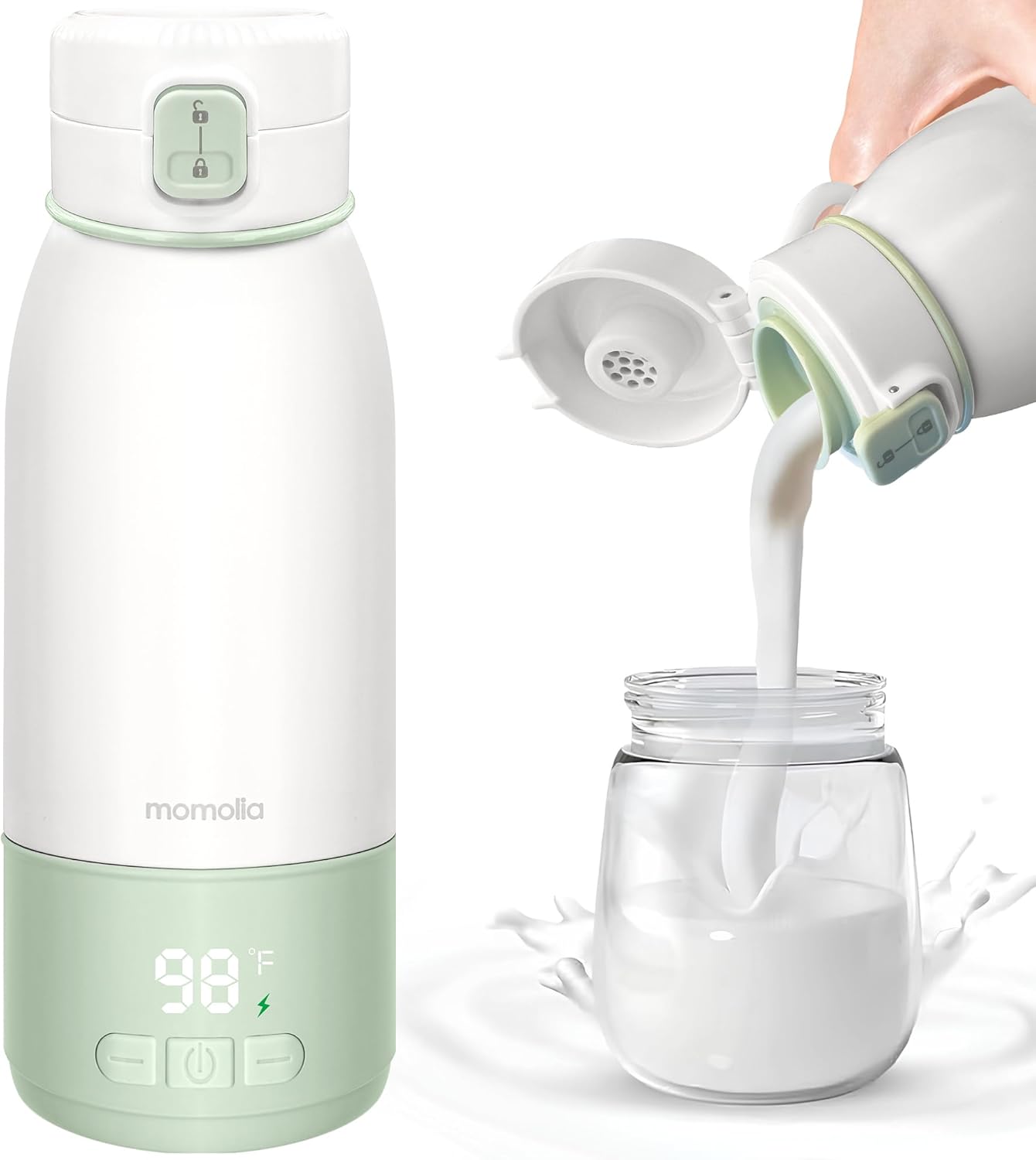 Portable Bottle Warmer for Travel, 17 oz, Temp Control 95F to 131F, Rechargeable On The Go, Ideal for Travel, Outdoors, Car