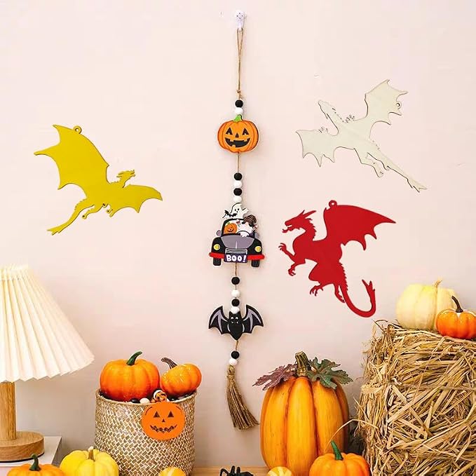 Xonzmmk 20 Pack 6 Inch Wood Dragon Crafts Unfinished Wood Dragon Cutouts Wooden