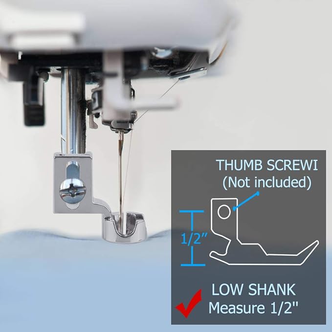 Low Shank Ruler Foot for Free Motion Quilting, 1/4 Inch Open Toe Darning Foot