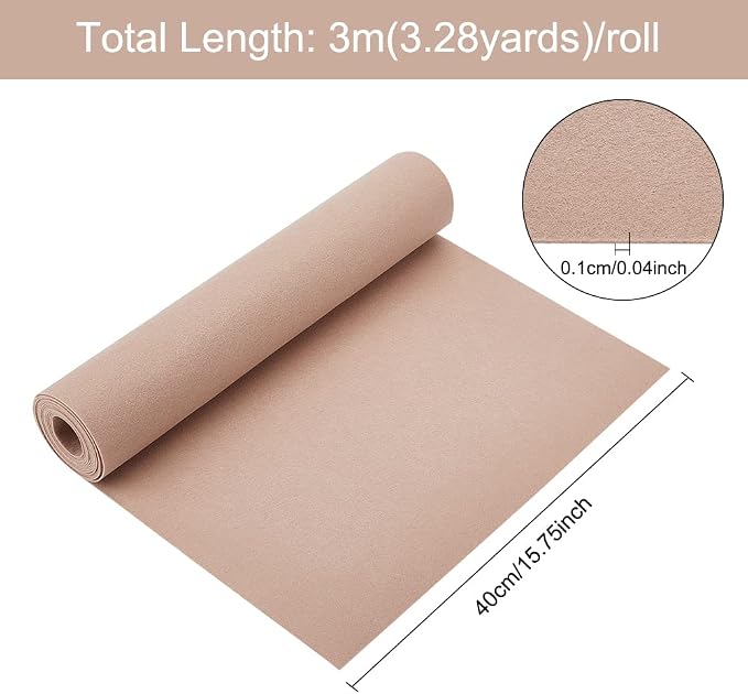 BENECREAT 9.8ft x 15.75" Khaki Felt Fabric, Jewelry Box Felt Lining, DIY Photo