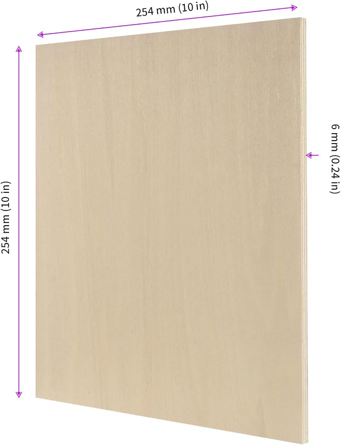 JEUIHAU 20 PCS 10 x 10 Inch Basswood Sheets, 1/4 Inch Thick Square Plywood