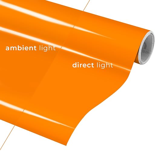 VViViD DECO65 Reflective Orange Permanent Adhesive Craft 12" x 5ft Vinyl Roll