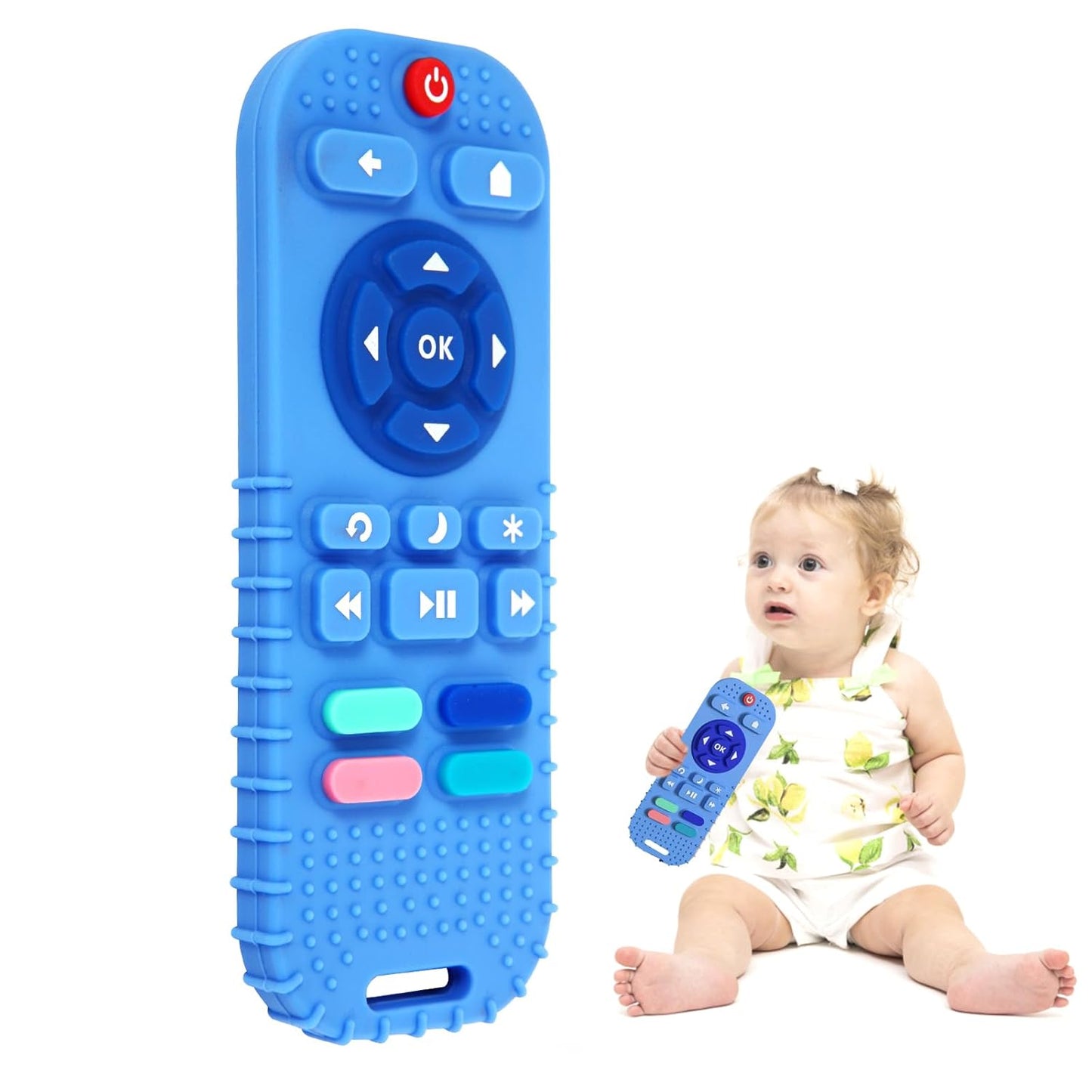 Hooku Silicone Teething Toys for Babies 0-6 Months, Teethers for Babies 6-12 Months, Remote Teether for Baby, Sensory Toys for Babies, Baby Chew Toys