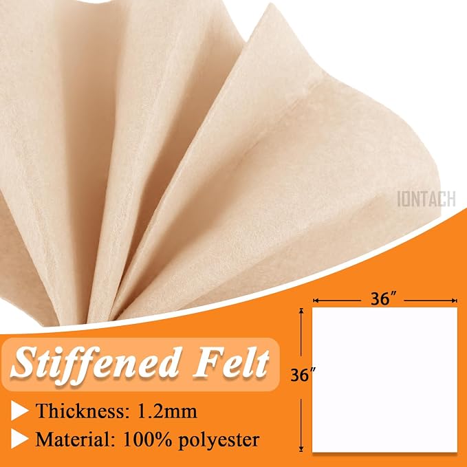 IONTACH 36" X 36" Stiff Felt Fabric 1.2mm Thick | Felt Sheet