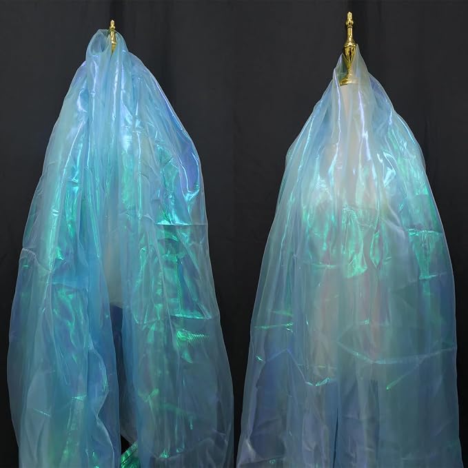 Light Blue Iridescent Organza Fabric