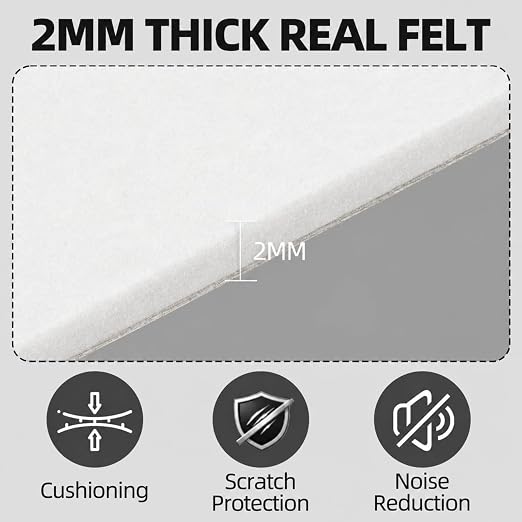 6PCS Large Self Adhesive Felt Sheet, 13.4"x10.8", 2mm Thick Stiff Felt Fabric
