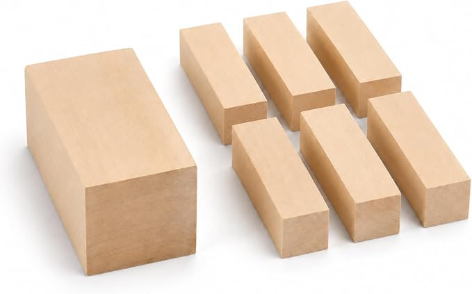 7 Pcs Basswood Blocks, Whittling Wood Carving Kit