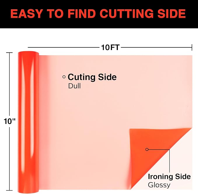 TORC Neon Orange Puff 3D HTV Vinyl Heat Transfer, Sportswear | Easy Cut & Weed