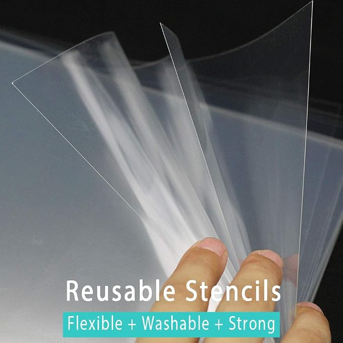 EGOSKY 15 Pack 6 Mil Mylar Sheets, 12 x 12inch Clear Blank PET Blank Stencil