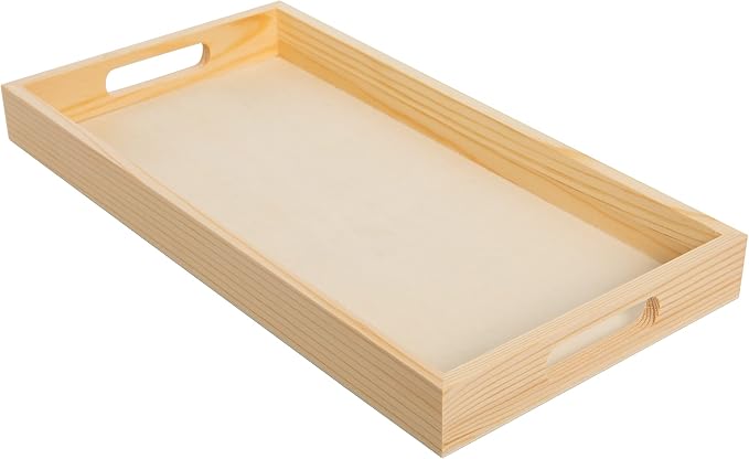 Wooden Nested Serving Trays, Unfinished Rectangle Trays