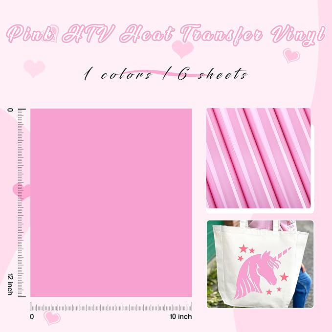 Tintnut Light Pink Heat Transfer Vinyl, easy cut & weed, stretch washable