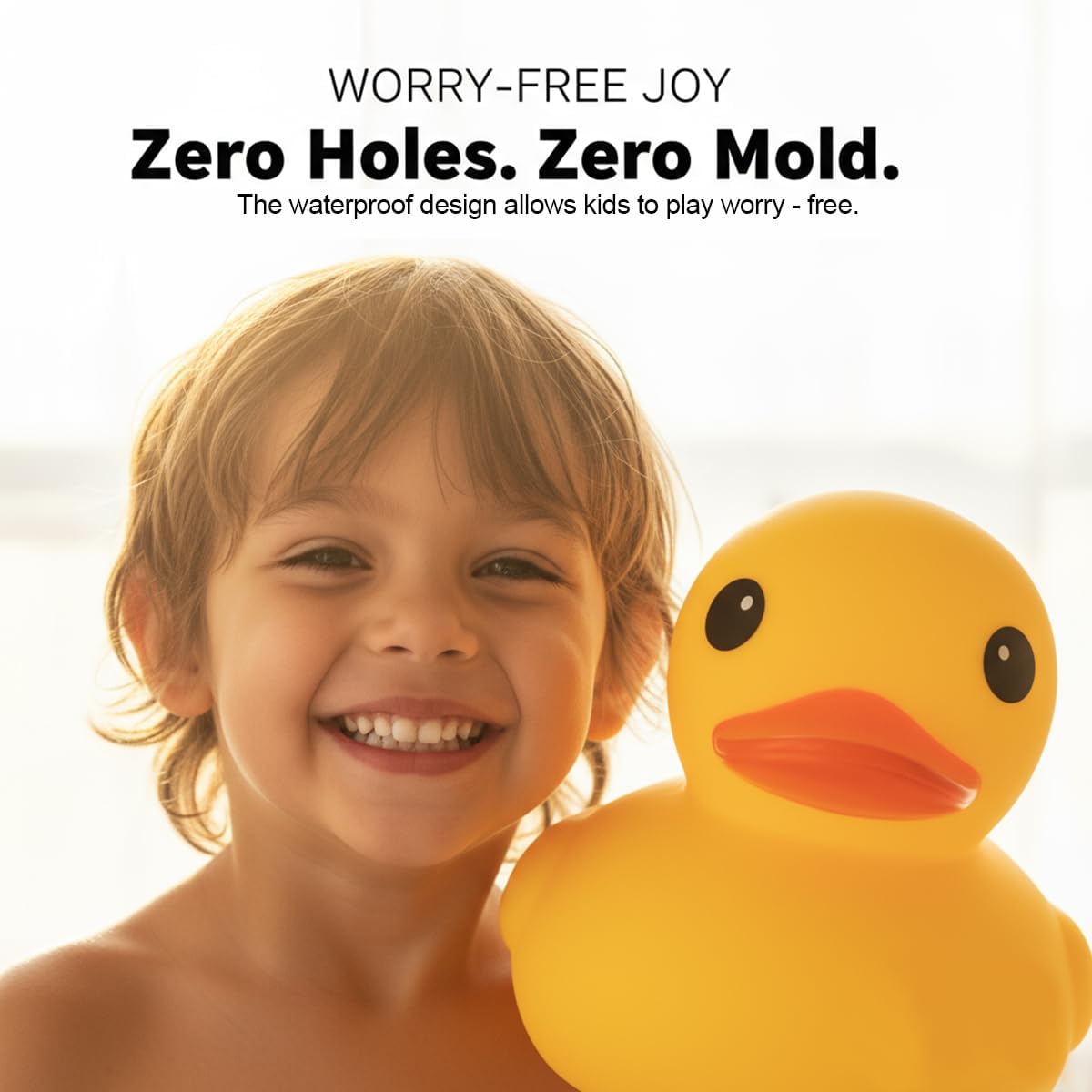 3.4 Inch 20 Pcs Kalafona Rubber Bathtub Duck/Duckie Waterproof No 'Bebe' No Hole Funny Bath Swimming Pool Toy Without Hole for Kids Birthday Party Favor Home Decor