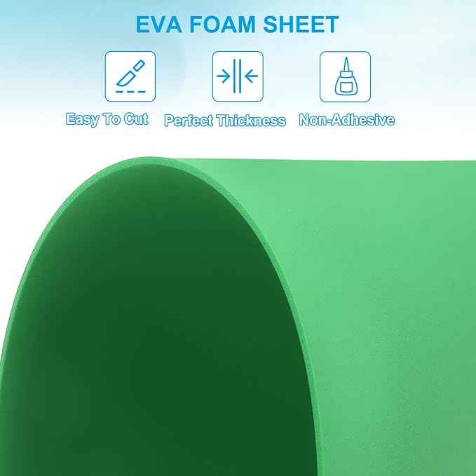 PATIKIL 30 Pack EVA Foam Sheets, Light Green