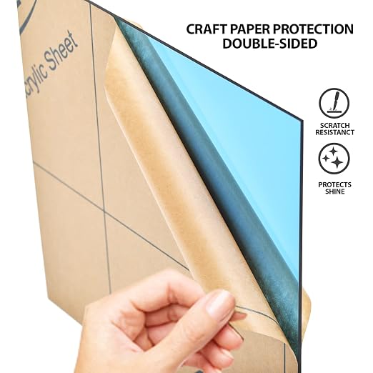 7 Pieces & 7 Colors 8" x 12" x 0.118" Transparent Colored Cast Acrylic Sheets