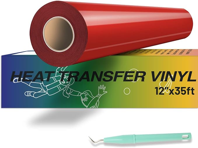 HTVRONT Heat Transfer Vinyl Red HTV Vinyl Rolls