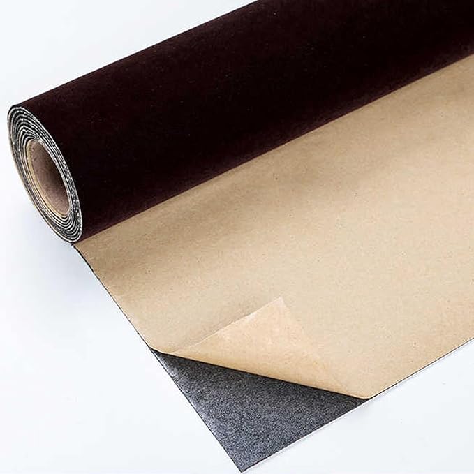 Self Adhesive Plush Velvet Fabric Sheets Velvet Flock Paper Roll Soft Flocking